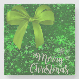 Christmas Marble Stone Coaster, Merry Christmas Stone Coaster