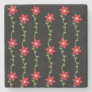 Christmas Marble Stone Coaster, Poinsettia Coaster