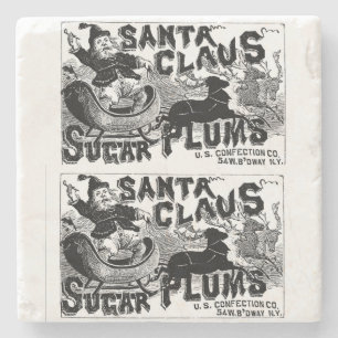 Christmas Marble Stone Coaster, Santa Claus Coaster