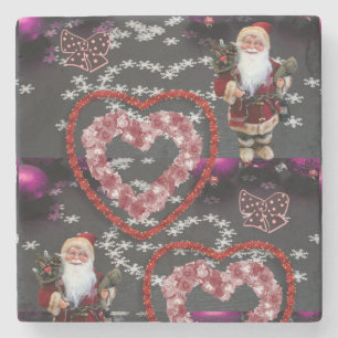 Christmas Marble Stone Coaster, Santa Stone Coaster