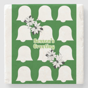 Christmas Marble Stone Coaster Season's Greetings