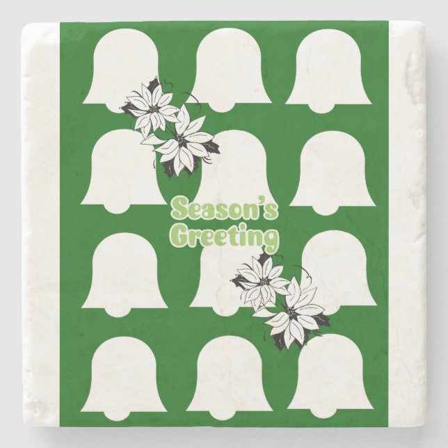 Christmas Marble Stone Coaster Season's Greetings  (Front)