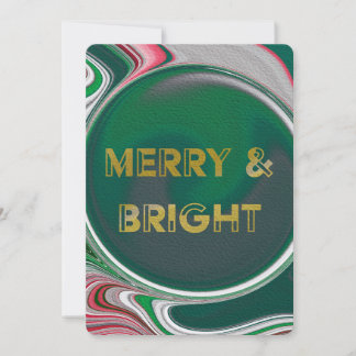 Christmas Marble Swirl Merry & Bright Card