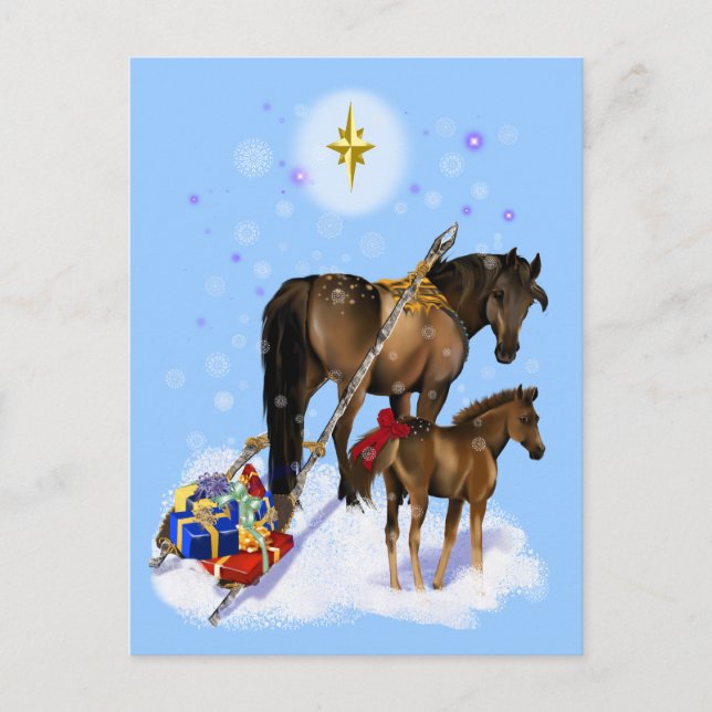 Christmas Mare and Baby Postcard (Front)