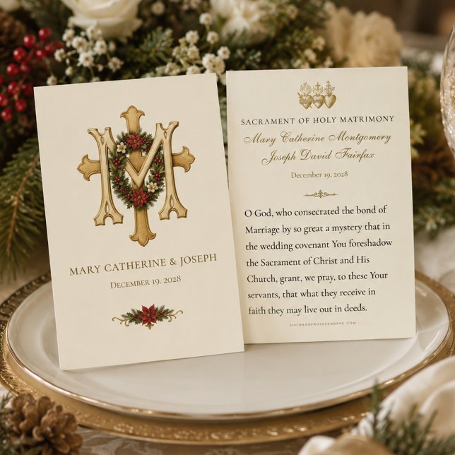 Christmas Marian Monogram Catholic Wedding Favour (Creator Uploaded)