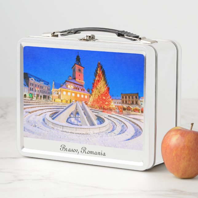 Christmas market in Brasov Romania Metal Lunch Box (In Situ)
