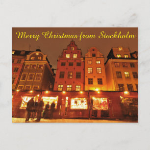Christmas market in Stockholm, Sweden Holiday Postcard