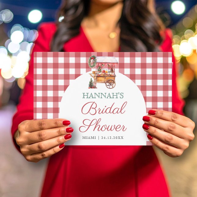 Christmas Market red gingham Bridal Shower Guest Book (Creator Uploaded)