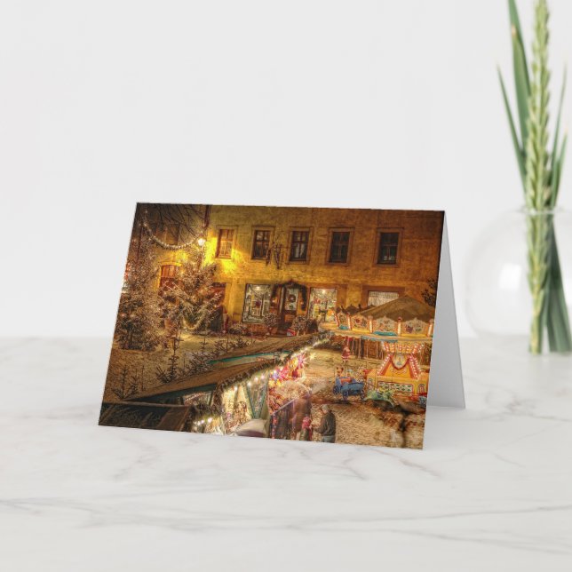 Christmas market Rothenburg o.d.T Holiday Card (Front)