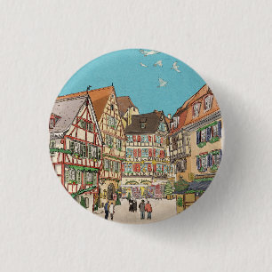 Christmas Market Strasbourg France Retro-inspired 3 Cm Round Badge