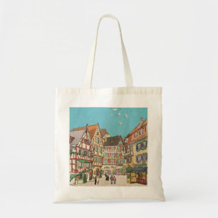 Christmas Market Strasbourg France Retro-inspired Tote Bag