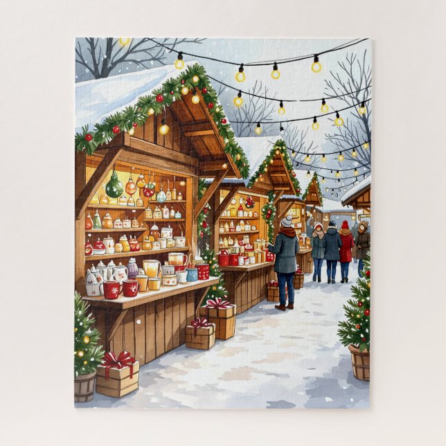 Christmas Market with Festive Lights Jigsaw Puzzle (Vertical)