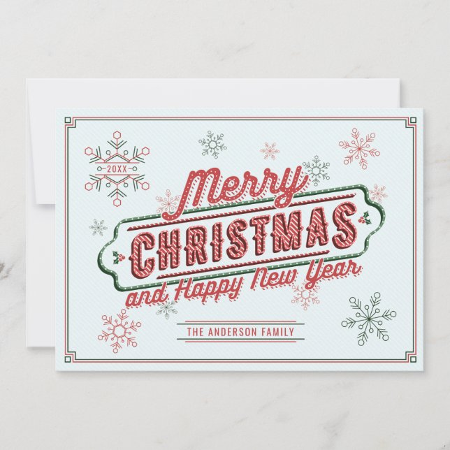 Christmas Marquee Flat Card (Front)