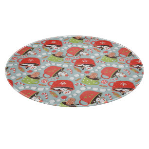 Christmas Marshmallow Snowman Hot Cocoa Cutting Board