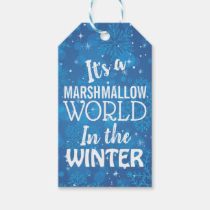 Christmas Marshmallow World Blue Gift Tags