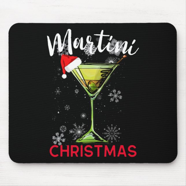Christmas Martini Cocktail Happy Hour Fun Drink Gi Mouse Mat (Front)