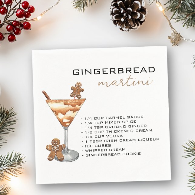 Christmas Martini Cocktail Recipe Gingerbread Napkin (Creator Uploaded)