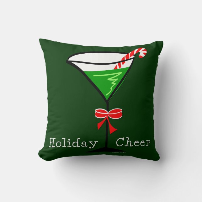 Christmas Martini Holiday Cheer Cushion (Front)