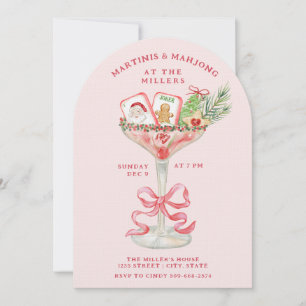 Christmas Martinis and Mahjong Party Invitation
