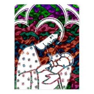 Christmas Mary and Baby Jesus Art Postcard