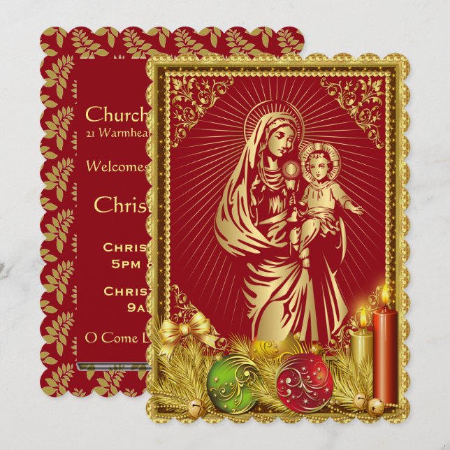 Christmas Mass Church invitation customisable (Front/Back)