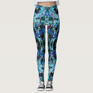Christmas Massacre Blue, Red splatter Leggings
