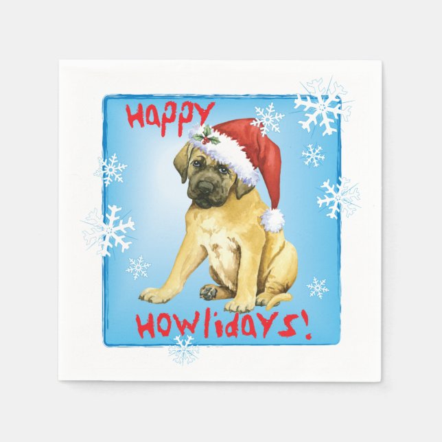 Christmas Mastiff Napkins (Front)