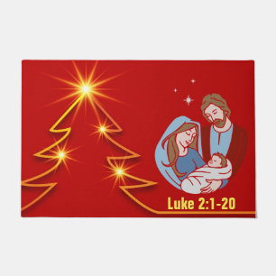 Christmas Mat Jesus Birth -24" x 36" Door Mat