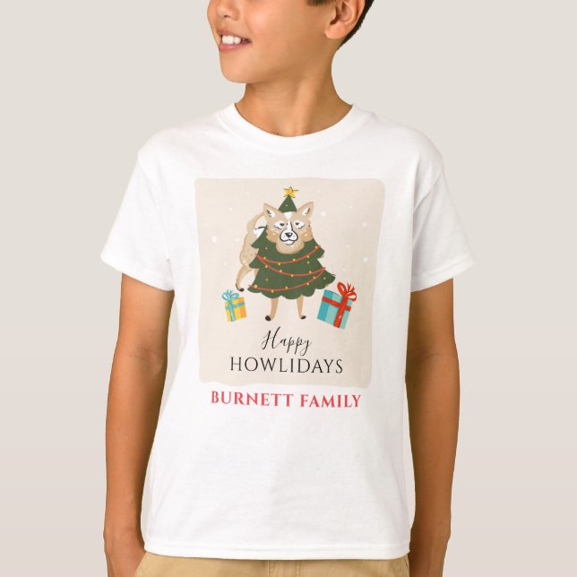 Christmas Matching Family Outfit Dog Howlidays T-Shirt (Front)