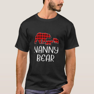 Christmas Matching Family Red Plaid Nanny Bear T-Shirt