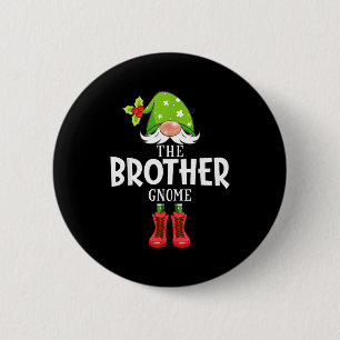 Christmas Matching Family The Brother Gnome  6 Cm Round Badge