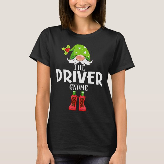 Christmas Matching Family The Driver Gnome  T-Shirt (Front)
