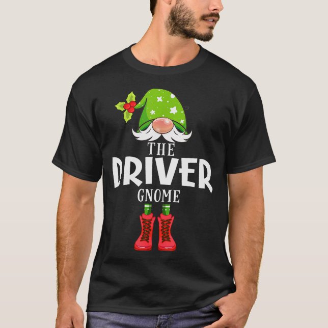 Christmas Matching Family The Driver Gnome  T-Shirt (Front)