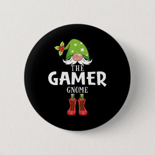 Christmas Matching Family The Gamer Gnome 6 Cm Round Badge