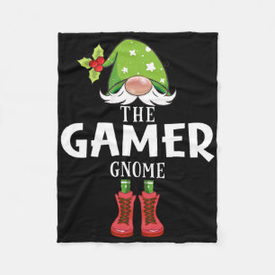 Christmas Matching Family The Gamer Gnome  Fleece Blanket