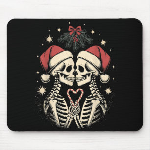 Christmas Matching Gothic Couple Dark Humor Skelet Mouse Mat