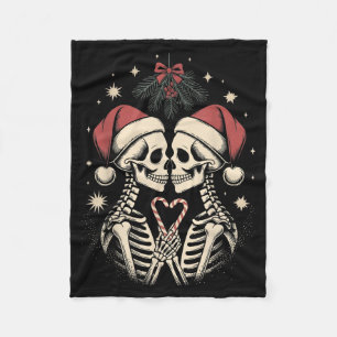 Christmas Matching Gothic Couple Dark Humour Fleece Blanket