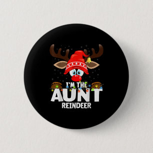 Christmas Matching I'm The Aunt Reindeer  6 Cm Round Badge