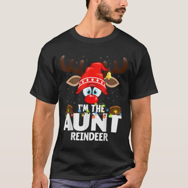 Christmas Matching I'm The Aunt Reindeer  T-Shirt (Front)