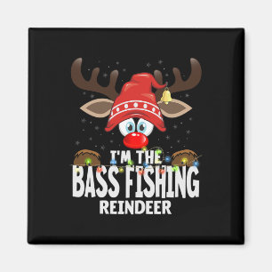 Christmas Matching I'm The B Fishing Reindeer Magnet