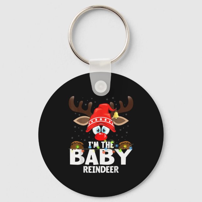 Christmas Matching I'm The Baby Reindeer , Small,  Key Ring (Front)
