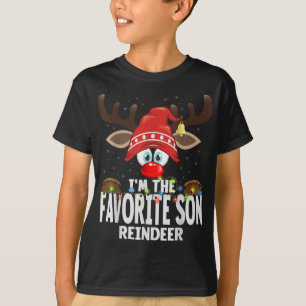 Christmas Matching I'm The Favorite Son Reindeer  T-Shirt