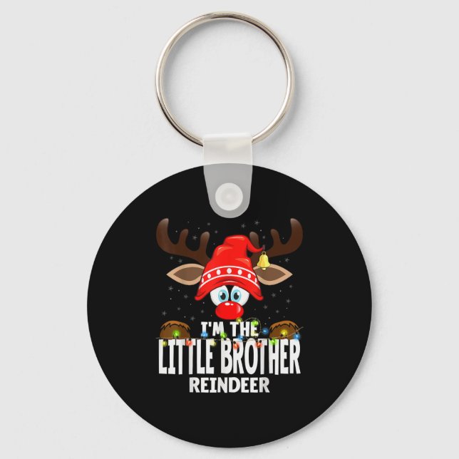 Christmas Matching I'm The Little Brother Reindeer Key Ring (Front)