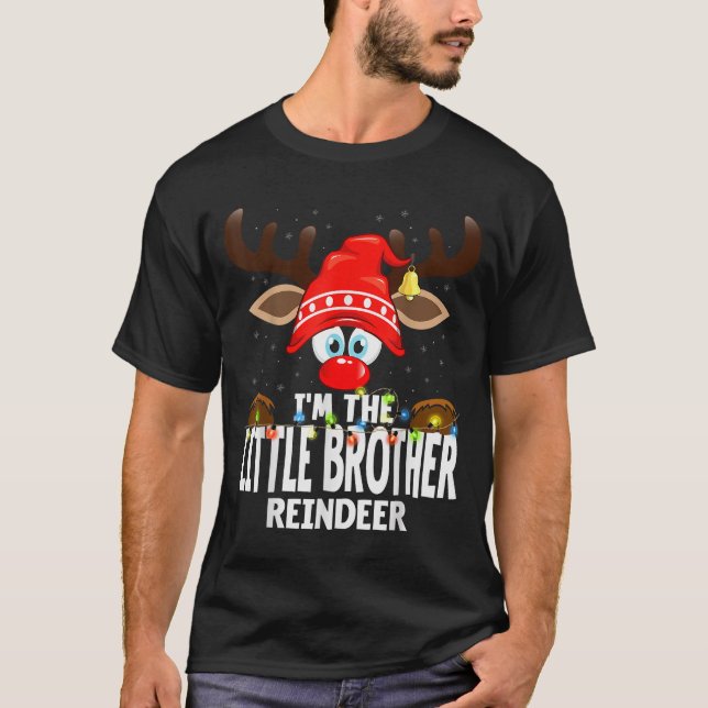 Christmas Matching I'm The Little Brother Reindeer T-Shirt (Front)