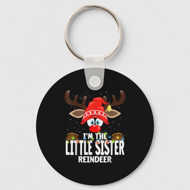 Christmas Matching I'm The Little Sister Reindeer  Key Ring (Front)