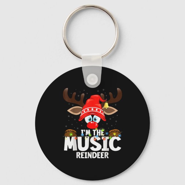 Christmas Matching I'm The Music Reindeer  Key Ring (Front)