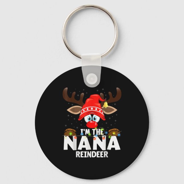Christmas Matching I'm The Nana Reindeer  Key Ring (Front)