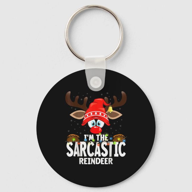 Christmas Matching I'm The Sarcastic Reindeer  Key Ring (Front)