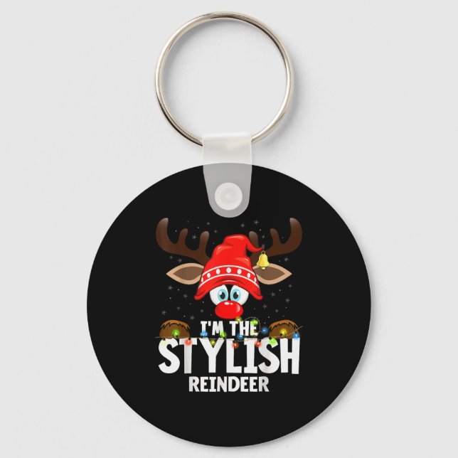 Christmas Matching I'm The Stylish Reindeer  Key Ring (Front)