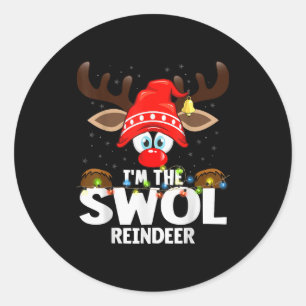 Christmas Matching I'm The Swol Reindeer Classic Round Sticker